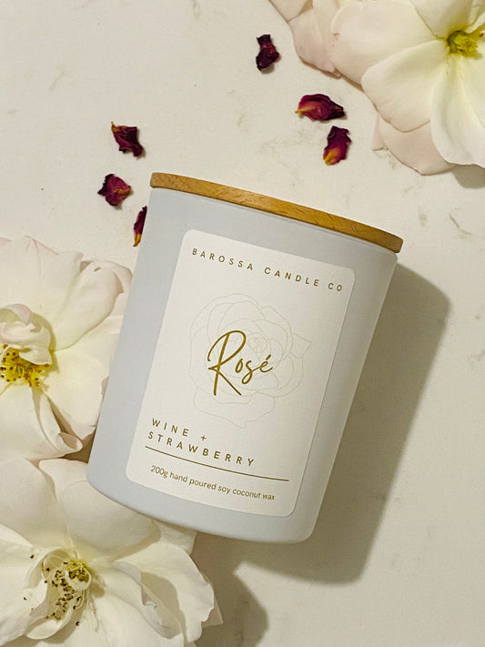 Rosé: Wine + Strawberry Coconut Soy Candle