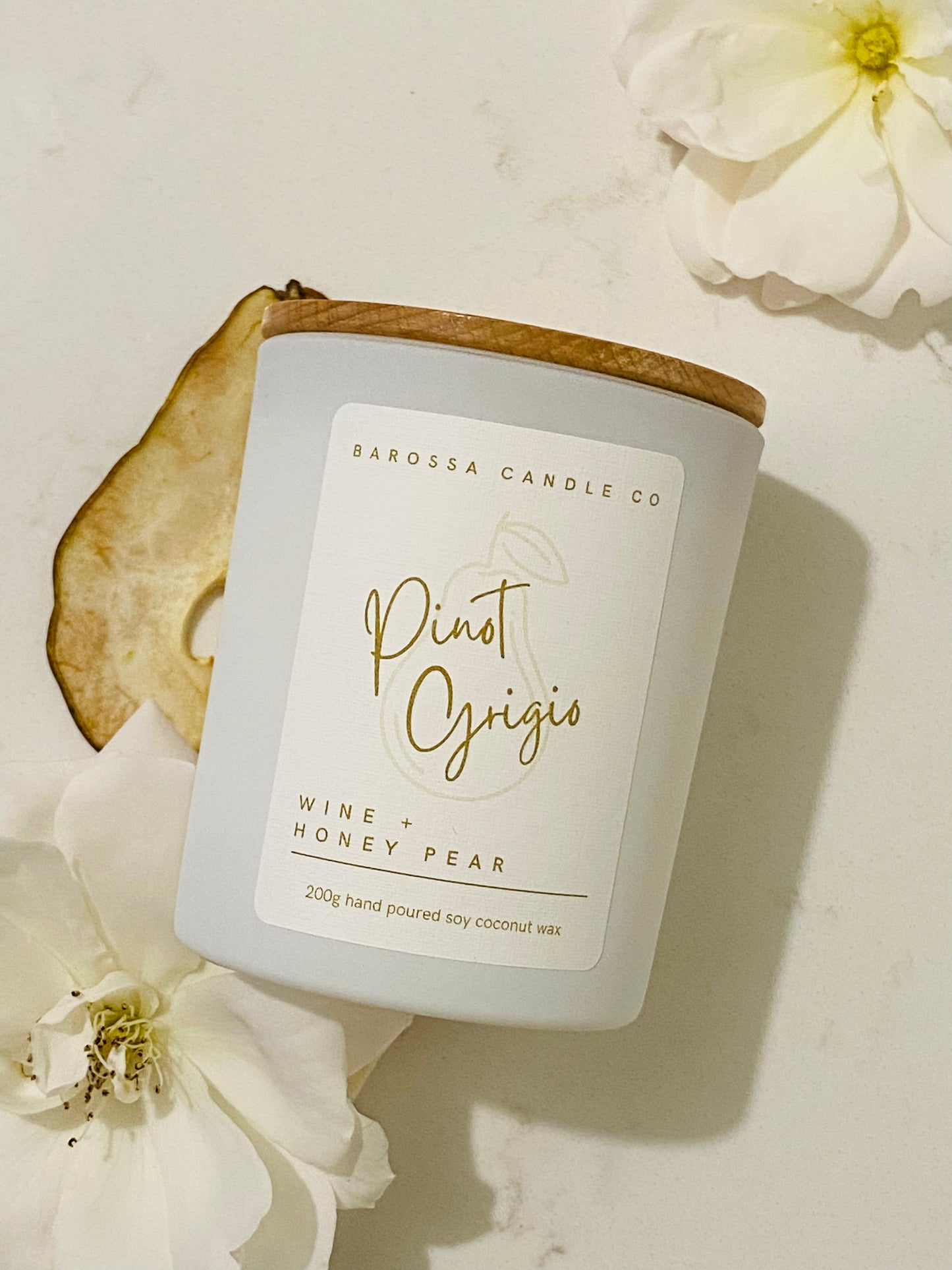 Pinot Grigio: Wine + Honey Pear Coconut Soy Candle