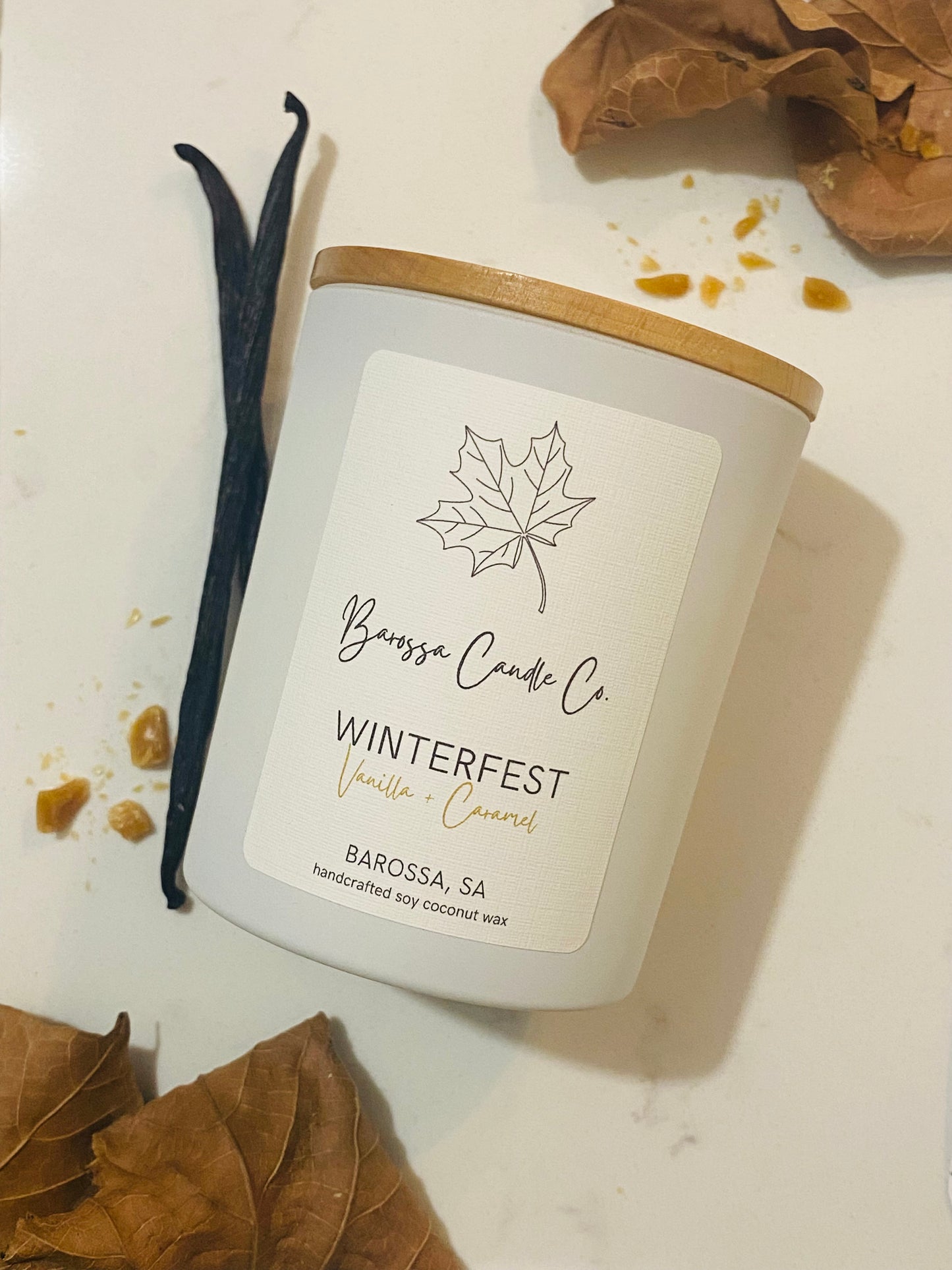 Winterfest: Vanilla + Caramel Coconut Soy Candle