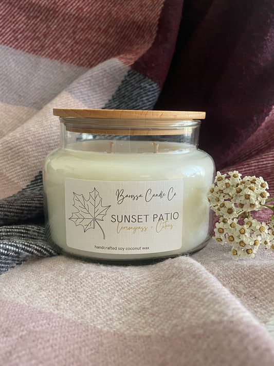 Sunset Patio - Lemongrass + Citrus Soy Coconut Candle